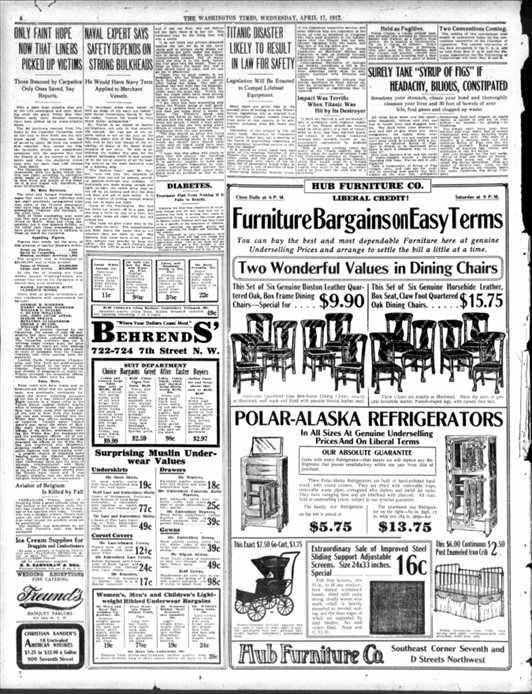 The Washington Times du 17/04/1912